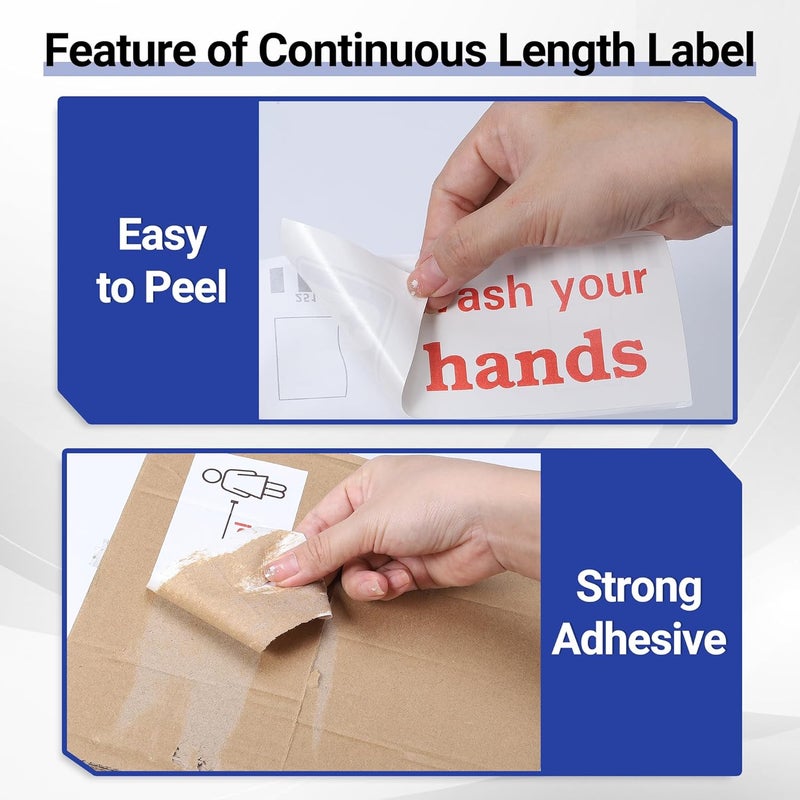Wonfoucs 6 Rolls DK-2251 Continuous Length Replacement Labels Black/Red Label on White Paper Tape, Compatible Brother DK2251 Continuous Length Label Roll for QL-800, QL-810W, QL-820NWB, 2.4” x 50 feet - Image 4